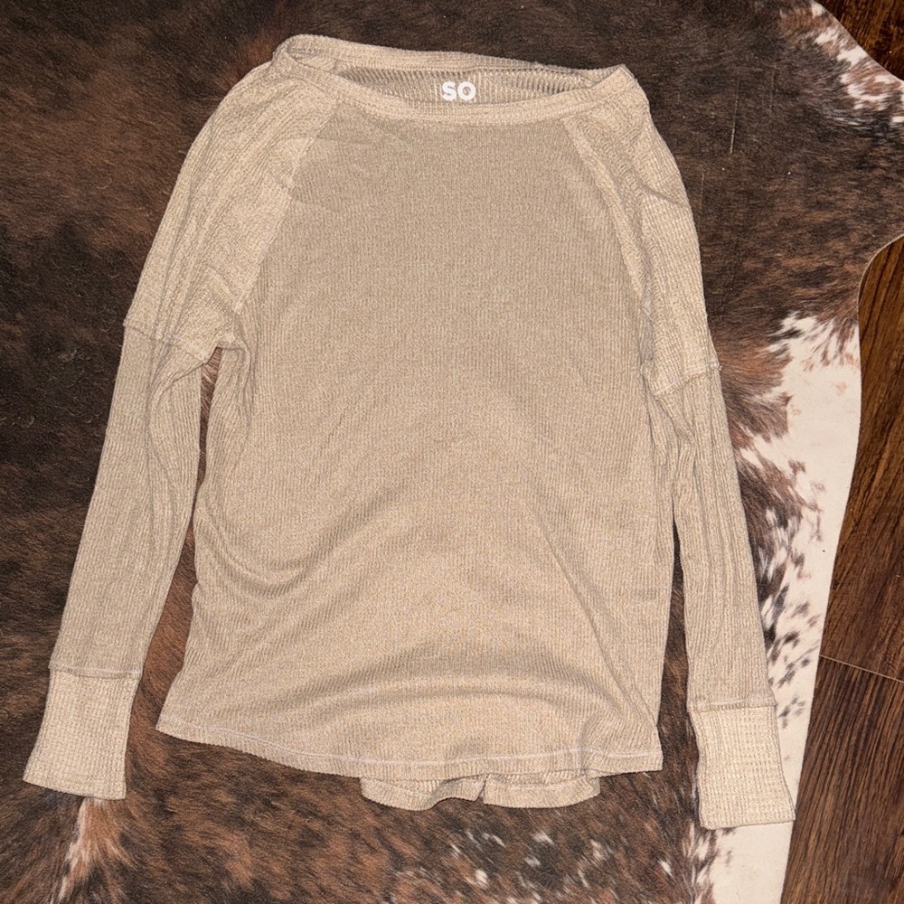 SO Light Beige Knit Long Sleeve